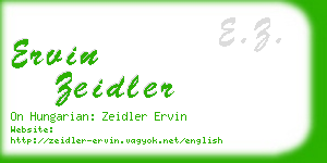 ervin zeidler business card